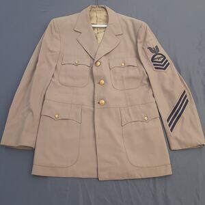 WWII Navy Beige Bullion Rate Aviation Storekeeper CPO Uniform Jacket 42 Reg
